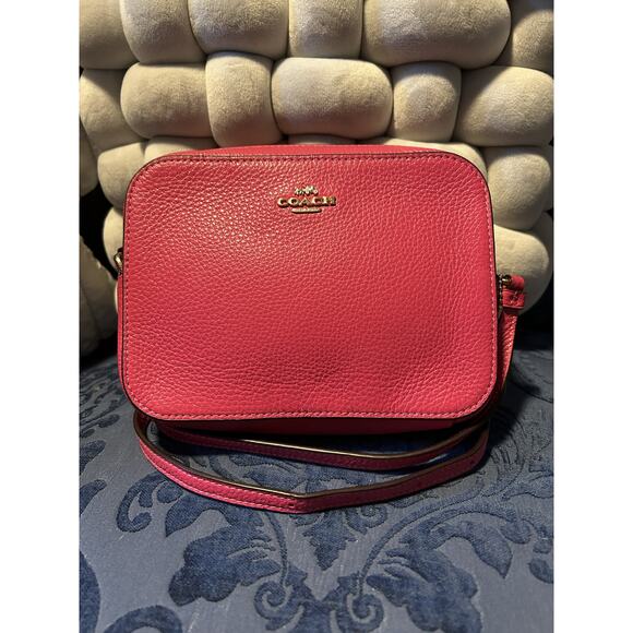 Coach Handbags - Coach Pebbled Leather Neon Barbie Pink Camera Bag Crossbody